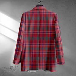 ScotsTee Shop MacRae Weathered Clan Crest Casual Tartan Flat Lapel Collar Blazer Tartan Blazer Cotton