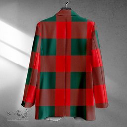 ScotsTee Shop Moncrieffe Modern Clan Crest Casual Tartan Flat Lapel Collar Blazer Tartan Blazer Cotton