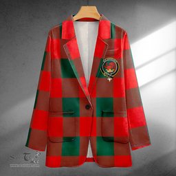 ScotsTee Shop Moncrieffe Modern Clan Crest Casual Tartan Flat Lapel Collar Blazer Tartan Blazer Cotton