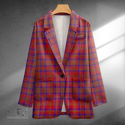 ScotsTee Shop Matheson Weathered Clan Crest Casual Tartan Flat Lapel Collar Blazer Tartan Blazer Cotton
