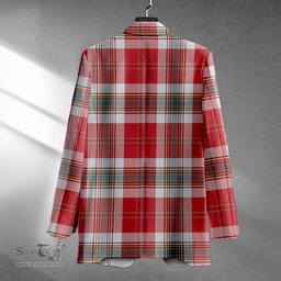 ScotsTee Shop MacLean of Duart Dress Red Weathered Clan Crest Casual Tartan Flat Lapel Collar Blazer Tartan Blazer Cotton