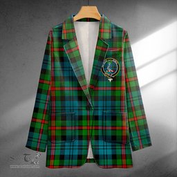 ScotsTee Shop MacKinlay Ancient Clan Crest Casual Tartan Flat Lapel Collar Blazer Tartan Blazer Cotton