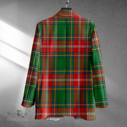 ScotsTee Shop MacWhirter Ancient Clan Crest Casual Tartan Flat Lapel Collar Blazer Tartan Blazer Cotton