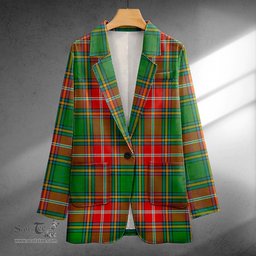 ScotsTee Shop MacWhirter Ancient Clan Crest Casual Tartan Flat Lapel Collar Blazer Tartan Blazer Cotton