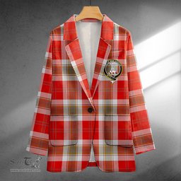 ScotsTee Shop MacLean of Duart Dress Red Ancient Clan Crest Casual Tartan Flat Lapel Collar Blazer Tartan Blazer Cotton