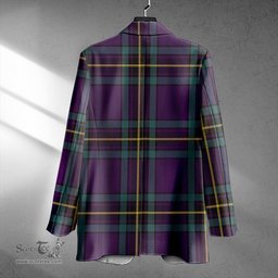 ScotsTee Shop Murray of Elibank Weathered Clan Crest Casual Tartan Flat Lapel Collar Blazer Tartan Blazer Cotton