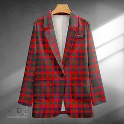 ScotsTee Shop Matheson Modern Clan Crest Casual Tartan Flat Lapel Collar Blazer Tartan Blazer Cotton