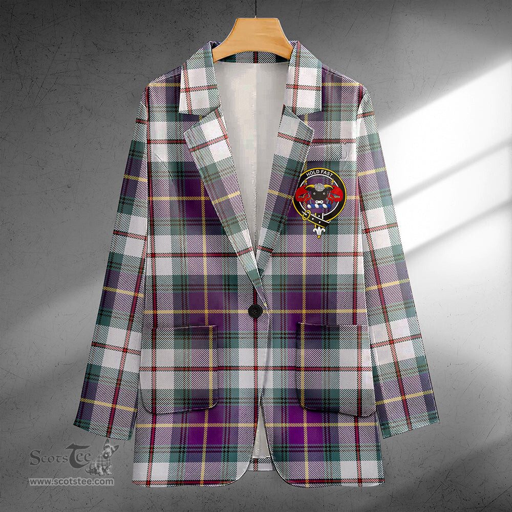 ScotsTee Shop MacLeod of California Weathered Clan Crest Casual Tartan Flat Lapel Collar Blazer Tartan Blazer Cotton