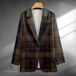 ScotsTee Shop Newlands (Walker Newlands) Modern Clan Crest Casual Tartan Flat Lapel Collar Blazer Tartan Blazer Cotton