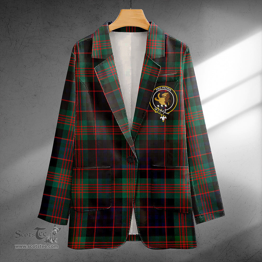 ScotsTee Shop Newlands (Walker Newlands) Modern Clan Crest Casual Tartan Flat Lapel Collar Blazer Tartan Blazer Cotton