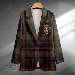 ScotsTee Shop Newlands (Walker Newlands) Modern Clan Crest Casual Tartan Flat Lapel Collar Blazer Tartan Blazer Cotton