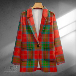 ScotsTee Shop MacPherson of Cluny Ancient Clan Crest Casual Tartan Flat Lapel Collar Blazer Tartan Blazer Cotton