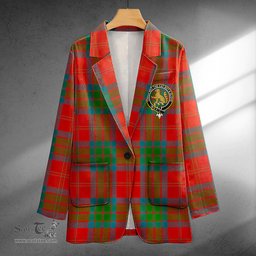 ScotsTee Shop MacPherson of Cluny Ancient Clan Crest Casual Tartan Flat Lapel Collar Blazer Tartan Blazer Cotton