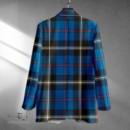 ScotsTee Shop MacRae of America Ancient Clan Crest Casual Tartan Flat Lapel Collar Blazer Tartan Blazer Cotton