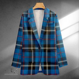 ScotsTee Shop MacRae of America Ancient Clan Crest Casual Tartan Flat Lapel Collar Blazer Tartan Blazer Cotton