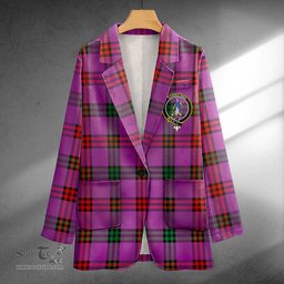 ScotsTee Shop Montgomery Ancient Clan Crest Casual Tartan Flat Lapel Collar Blazer Tartan Blazer Cotton