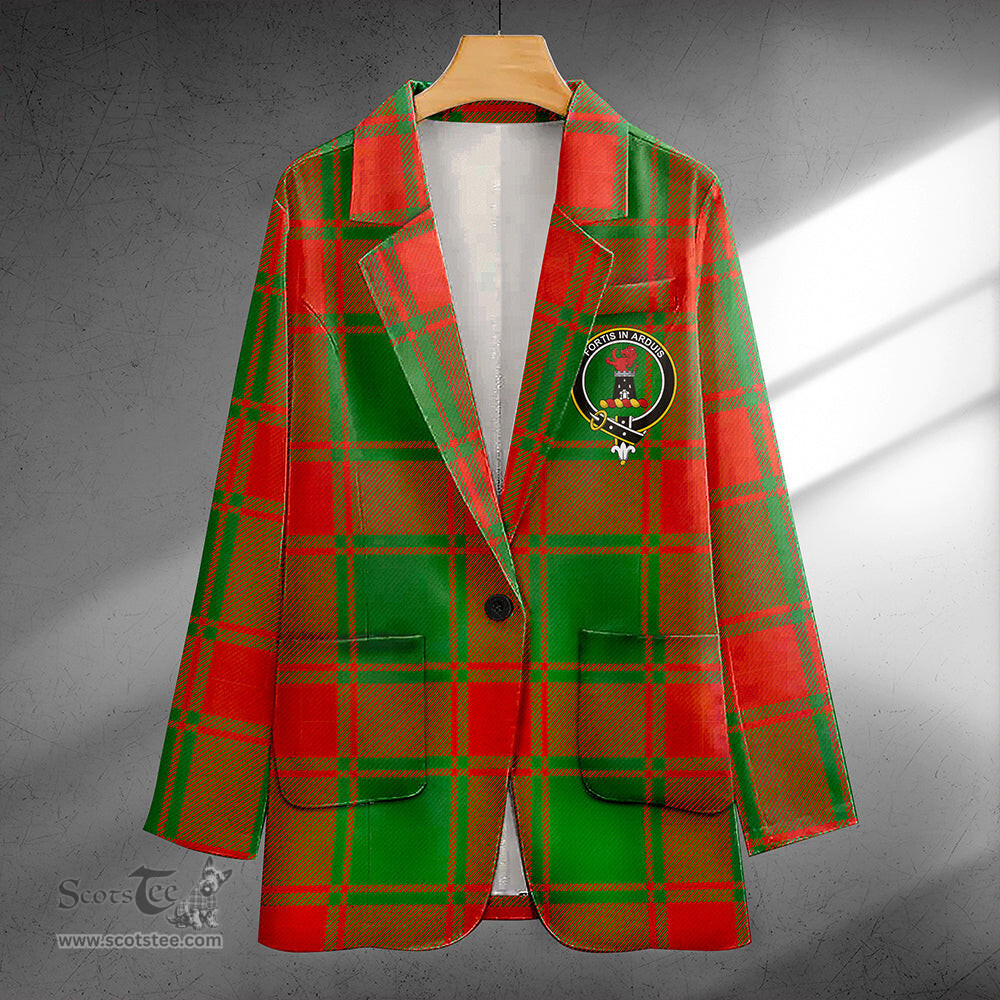 ScotsTee Shop Middleton Modern Clan Crest Casual Tartan Flat Lapel Collar Blazer Tartan Blazer Cotton