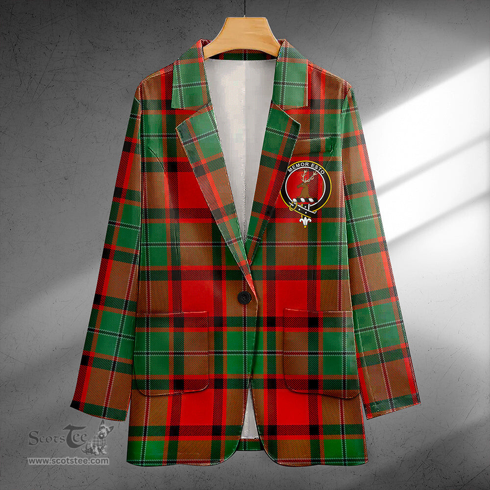 ScotsTee Shop MacPhail Ancient Clan Crest Casual Tartan Flat Lapel Collar Blazer Tartan Blazer Cotton