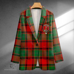 ScotsTee Shop MacPhail Ancient Clan Crest Casual Tartan Flat Lapel Collar Blazer Tartan Blazer Cotton