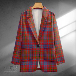 ScotsTee Shop MacLeod of Tullibardine (Red MacLeod) Ancient Clan Crest Casual Tartan Flat Lapel Collar Blazer Tartan Blazer Cotton