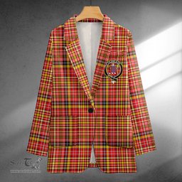 ScotsTee Shop Ogilvie of Strathallan Modern Clan Crest Casual Tartan Flat Lapel Collar Blazer Tartan Blazer Cotton