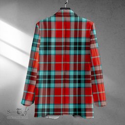 ScotsTee Shop MacTavish Weathered Clan Crest Casual Tartan Flat Lapel Collar Blazer Tartan Blazer Cotton