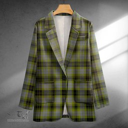ScotsTee Shop MacIver Modern Clan Crest Casual Tartan Flat Lapel Collar Blazer Tartan Blazer Cotton