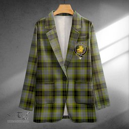 ScotsTee Shop MacIver Modern Clan Crest Casual Tartan Flat Lapel Collar Blazer Tartan Blazer Cotton