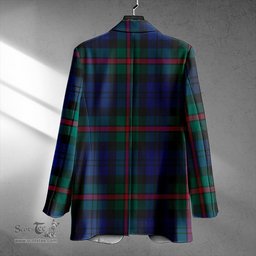 ScotsTee Shop MacKinlay Modern Clan Crest Casual Tartan Flat Lapel Collar Blazer Tartan Blazer Cotton