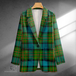 ScotsTee Shop MacLaren Ancient Clan Crest Casual Tartan Flat Lapel Collar Blazer Tartan Blazer Cotton