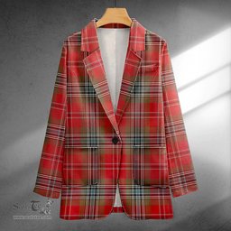 ScotsTee Shop MacLean of Duart Weathered Clan Crest Casual Tartan Flat Lapel Collar Blazer Tartan Blazer Cotton