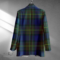 ScotsTee Shop Muir Modern Clan Crest Casual Tartan Flat Lapel Collar Blazer Tartan Blazer Cotton