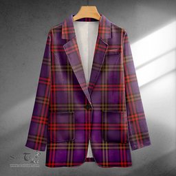 ScotsTee Shop Montgomery Weathered Clan Crest Casual Tartan Flat Lapel Collar Blazer Tartan Blazer Cotton
