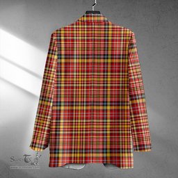 ScotsTee Shop Ogilvie of Strathallan Ancient Clan Crest Casual Tartan Flat Lapel Collar Blazer Tartan Blazer Cotton