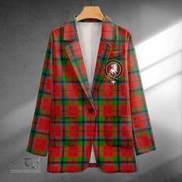 ScotsTee Shop MacNaughton Ancient Clan Crest Casual Tartan Flat Lapel Collar Blazer Tartan Blazer Cotton