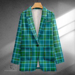 ScotsTee Shop Miller Ancient Clan Crest Casual Tartan Flat Lapel Collar Blazer Tartan Blazer Cotton