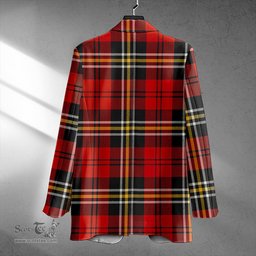ScotsTee Shop MacPherson of Cluny Red Ancient Clan Crest Casual Tartan Flat Lapel Collar Blazer Tartan Blazer Cotton
