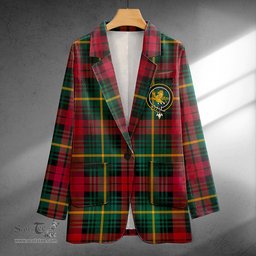ScotsTee Shop Martin Modern Clan Crest Casual Tartan Flat Lapel Collar Blazer Tartan Blazer Cotton