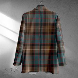 ScotsTee Shop MacWilliam (Williamson) Weathered Clan Crest Casual Tartan Flat Lapel Collar Blazer Tartan Blazer Cotton