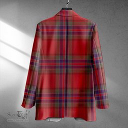 ScotsTee Shop MacRae of Ardentoul Weathered Clan Crest Casual Tartan Flat Lapel Collar Blazer Tartan Blazer Cotton