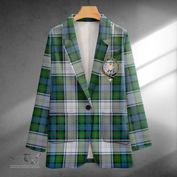 ScotsTee Shop Murray of Atholl Dress (Murray Dress) Ancient Clan Crest Casual Tartan Flat Lapel Collar Blazer Tartan Blazer Cotton