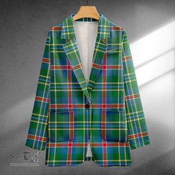 ScotsTee Shop Mary, Queen of Scots Ancient Clan Crest Casual Tartan Flat Lapel Collar Blazer Tartan Blazer Cotton