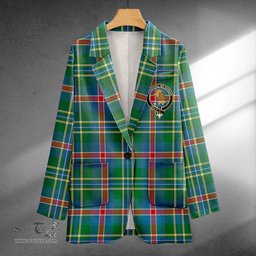ScotsTee Shop Mary, Queen of Scots Ancient Clan Crest Casual Tartan Flat Lapel Collar Blazer Tartan Blazer Cotton