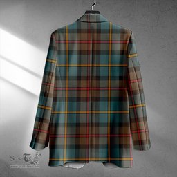ScotsTee Shop MacLeod of Harris (MacLeod Hunting) Weathered Clan Crest Casual Tartan Flat Lapel Collar Blazer Tartan Blazer Cotton