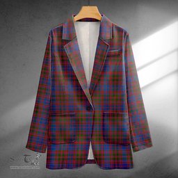 ScotsTee Shop MacIntyre of Littleport Modern Clan Crest Casual Tartan Flat Lapel Collar Blazer Tartan Blazer Cotton