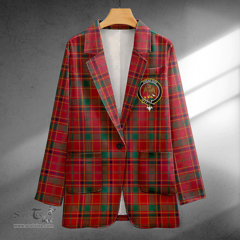 ScotsTee Shop Munro Modern Clan Crest Casual Tartan Flat Lapel Collar Blazer Tartan Blazer Cotton