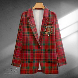 ScotsTee Shop Munro Modern Clan Crest Casual Tartan Flat Lapel Collar Blazer Tartan Blazer Cotton