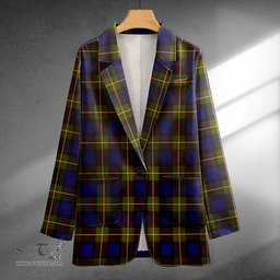 ScotsTee Shop More (Muir) Clan Crest Casual Tartan Flat Lapel Collar Blazer Tartan Blazer Cotton