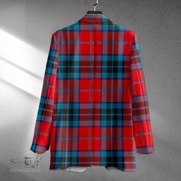 ScotsTee Shop MacTavish Modern Clan Crest Casual Tartan Flat Lapel Collar Blazer Tartan Blazer Cotton