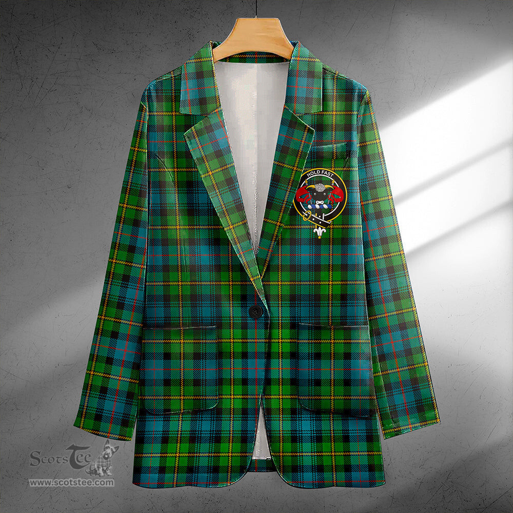 ScotsTee Shop MacLeod of Skye Ancient Clan Crest Casual Tartan Flat Lapel Collar Blazer Tartan Blazer Cotton